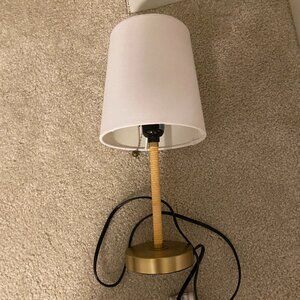 Gold Wrapped Lamp with White Shade